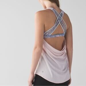 Lululemon Wild Tank Strappy 2-in-1 Bra Tank Blush Quartz Size 6